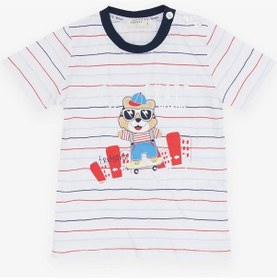 Resim Breeze Girls & Boys Erkek Çocuk Şortlu Takım Çizgili Havalı Hayvancık Baskılı 1.5-5 Yaş, Beyaz-beyaz Beyaz 