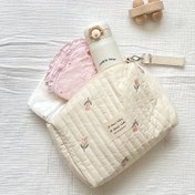 Resim Pusetler için Dikişli Bezi Çantası, Polyester Dikişli Organizer Pouch ile Fermuar, Şirin Çiçek Deseni, 14+ Yaş için 