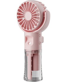 Resim Mini El Tipi Taşınabilir Fan Usb Şarj Edilebilir Su Nemlendirici Pembe, 