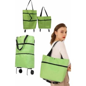 Resim MidasTech Katlanabilir Tekerlekli Pazar Market Çarşı Arabası Market Alışveriş Çantası Midiastech 