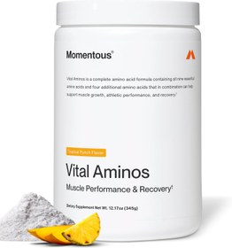 Resim Momentous Vital Aminos Powder BCAA & EAA NSF Certified for Sport - GMO- & Gluten-Free - 30 Servings 