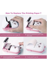 Resim TECHNOM Yeni Nesil Kablosuz Bluetooth Mini Taşınabilir Termal Fotoğraf Resim Etiket Yazıcı (PEMBE) 