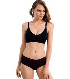 Resim Camasironline Yeni Inci S233 Dikişsiz Siyah Emzirme Sütyeni 