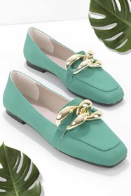 Resim Bambi Mat Yesil Kadın Loafer Ayakkabi K01641166309 