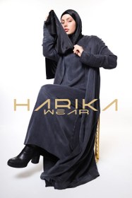 Resim Lüks Kobra gri Kumaş Ferace - Üst Düzey Kalite ve Şıklık Abaya - L 