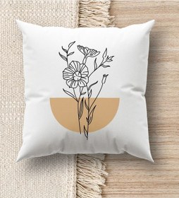 Resim Bk Gift Modern Art Tasarımlı Beyaz Kırlent Yastık, Ev Hediyesi, Ev Dekorasyonu, Dekoratif Hediye-18 