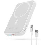 Resim Baseus MgSafe Mini Overseas Edition Beyaz 10000 mAh Hızlı Şarj Kablosuz Powerbank - Teşhir 
