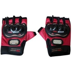 Resim Motosiklet Eldiveni Korumalı Parmaksız Yarım Eldiven 