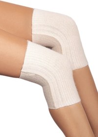 Resim Yün & Angora Karışımı Doğal Termal Kadın Çift Dizlik Bej - Bej / L 