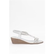 Resim Guja 25y145-1 Kadın Taşlı Dolgu Topuk Sandalet Gümüş Gümüş 