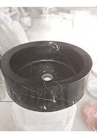 Resim Toros Siyah Kalın Kenar Silindir Lavabo 