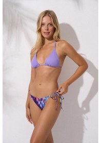 Resim Pierre Cardin Kadın Desenli Mor Üçgen Bikini C5t3n2o142 001 