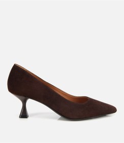 Resim Hotiç Kadın Süet Deri Kahverengi Esnek Tabanlı İnce Topuklu Stiletto 01ayh312500a480 Kahverengi 