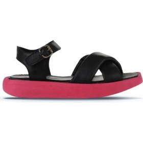 Resim Bueno Shoes Siyah Fuşya Deri Kadın Düz Sandalet 01WY1009 01WY1009 