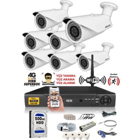 Resim Ids - 7 Kameralı 5 Mp Sony Lensli 1080P Full HD Güvenlik Kamerası Sistemi - Cepten İzle - 500 Dış 