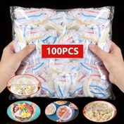 Resim 50/100/adet Yeniden Kullanılabilir Esnek Gıda Kasesi Koruyucu, Esnek Gıda Kapağı, Farklı Boyutlardaki Kaseler ve Tabaklar İçin Uygun 