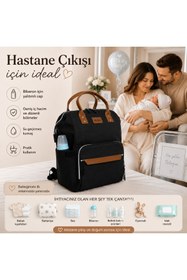 Resim NUNU Anne Bebek Bakım Sırt Çantası | Puset Uyumlu Günlük Kullanım İçin Çok Amaçlı Organizer Çanta 