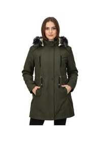 Resim Baglan Kadın Kapüşonlu İçi Peluş Mont Bgl-st05029 Haki 