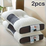 Resim 2 adet Ergonomik Ayarlanabilir Boyun Yastıkları - Yumuşak Kabuk ile Modern Fermuar Tasarımı, Yüksek Kaliteli Polyester Dolgu, Makinede Yıkanabilir, Beyaz - Ev ve Yatak Odası Dekoru için İdeal, Tüm Mevsim Konforu, Peluş Yastık, Fermuarlı Yastık Kılıfı, Uyku Konforu, Çağdaş P 