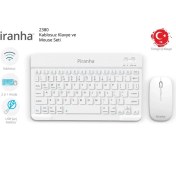 Resim Piranha Bluetooth Kablosuz Klavye ve Mouse Seti 