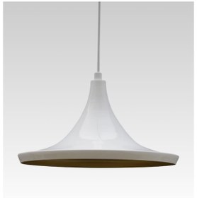 Resim Riolight Retro Metal Sarkıt Avize Beyaz Içi Sarı Çap: 36 Cm 
