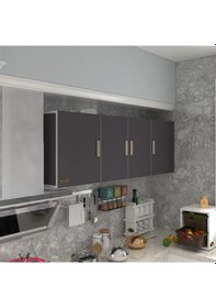 Resim Kenzlife hazır mutfak silvanus gri 060*180*22 mutfak banyo dolabı kapaklı raflı 