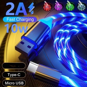 Resim 1m/2m, 5 Renk Seçeneği, Android/Type-c/Samsung/Xiaomi Şarj/Araba Şarjı için Uygun Streamer Hızlı Şarj Kablosu 