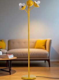 Resim Lumexx KÜRE 3 LÜ SARI LAMBADER METAL BAŞLIKLI 