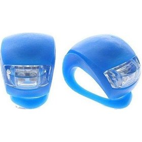 Resim Mavi Renkli Bisiklet Lambası İki Adet Ledli Bisiklet Lambası Sili Siyah 