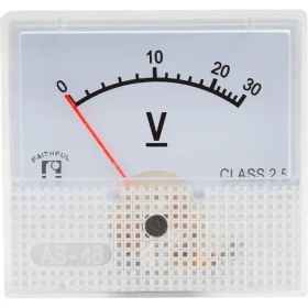 Resim Lua Voltmetre Voltaj 2.5 Doğruluk Voltaj Deneyler Için Analog Voltmetre Paneli 0-30V Dc Analog Gösterge 45X48 mm 