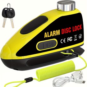 Resim 110dB Alarm Disk Brak Kilitli Motosiklet Disk Brak Hırsızlık Kilitli Açık Hava Sürüş Dağ Bisikleti Kilit, USB Type-C Hızlı Şarj Fonksiyonu ile Hatırlatıcı İpi, Şekil Tren Kafası Görüntüsü ile Yapılmıştır, Stil Yenilikçi, 1.5 saat Hızlı Şarj, İki 2 Yapraklı Anahtar, İletişim Düşük, Yüksek Dekibel Alarm Koruma Sürüş Ekipmanlarınızı 