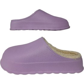 Resim Akınalbella Içi Kürklü Mor Ortopedik Şık Ev Terliği 