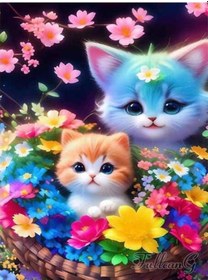 Resim Yeşil Elmas Boyama Yeni Varış Çiçek Sepeti Kedi Diy Mozaik Nakış Sevimli Evcil Hayvanlar Resim Çapraz Dikiş Kanvas Tablo 56919818 