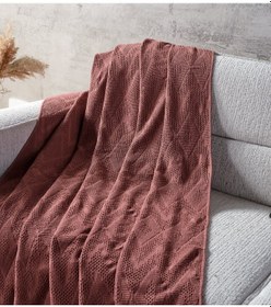 Resim Adora Koltuk Şalı Gül Kurusu - 130x170 Cm 