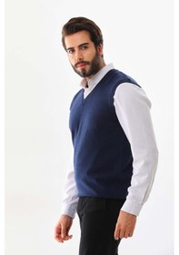 Resim Günay Erkek V Yaka Yün Süveter 0108 Lacivert 