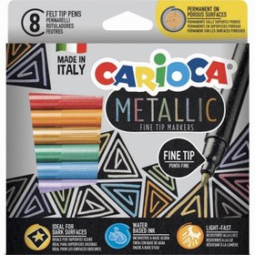 Resim Nessiworld Carioca Metalik Keçeli Kalem 8'Li 