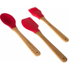 Resim Ün-Ev Unr-222-3-4 3'Lü Bambu Saplı Silkon Mutfak Seti 