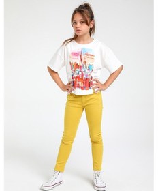 Resim Escabel Kız Çocuk Slim Fit Örme Pantolon Sarı 