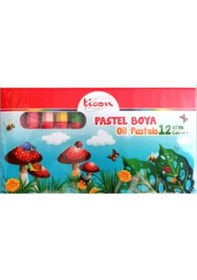 Resim Ticon Pastel Boya 12li - 4 Adet Çok Renkli 