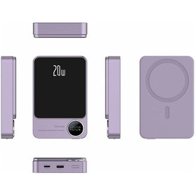 Resim Vkemall Q9 Magsafe Kablosuz Şarj Cihazı: Pd20w Hızlı Şarj, Metalik İnce Taşınabilir Güç Bankası, 5000mah, Mor 