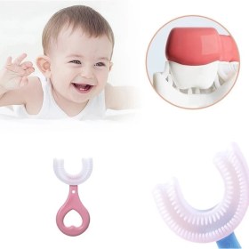 Resim Silikon Çocuk Diş Fırçası Tartar Temizleyici (2-12 Yaş) - Pembe 