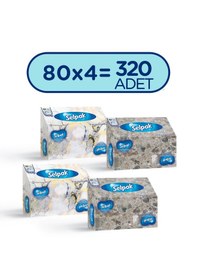 Resim Selpak El ve Yüz Havlusu Kutulu Mermer Desen 4 x 80'li 