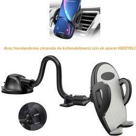 Resim Foxyn Araç Içi Uzatılabilir ve Havalandırma Aparatlı Ayarlanabilir Vantuzlu Telefon Tutucu 