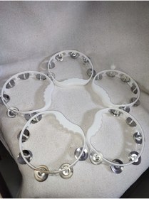 Resim Uslu Çeyiz Beyaz Gelin Nedime Tefi, Kına Gecesi Düğün Sünnet Zilli Tef 5 Adet 