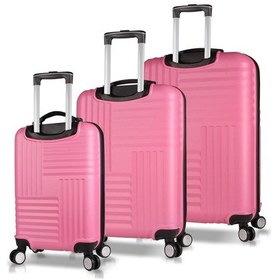 Resim My Valice Puzzle Abs Kabin Orta Ve Büyük Boy Pembe 3'lü Valiz Seti Pembe 
