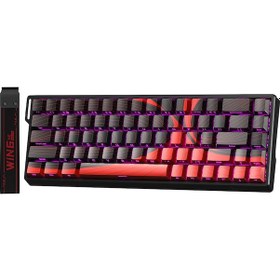 Resim Aula Win68 He Max Manyetik Klavye Rapid Trigger Wing Chun Switch 8000hz Rgb Tkl Hot Swap Oyuncu Klavyesi Kırmızı 