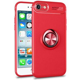 Resim Microsonic Apple iPhone 7 Kılıf Kickstand Ring Holder Kırmızı 