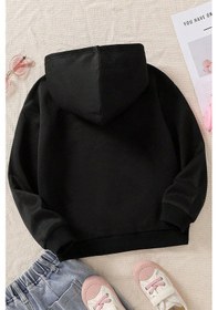 Resim Uyguntarz Çocuk Kalp Baskılı Sweatshirt Siyah 