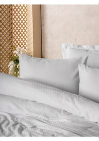 Resim Cotton Box Plaid Ranforce Tek Kişilik Nevresim Takımı Beyaz 