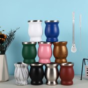 Resim 1 Adet 8oz 18/8 Paslanmaz Çelik Çift Duvarlı Arjantinli Mate Çayı Fincanı - BPA İçermez, Sadece Elde Yıkanır, Tatil Hediyeleri için Çok Renk Seçenekleri (Cadılar Bayramı, Noel, Sevgililer Günü) - Mutfak & Yemek Esansiyelleri, Şenlikli Hediye Ürünü | Ergonomik Sap Tasarımı | Bpa-free Malzeme 